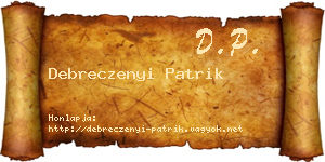 Debreczenyi Patrik névjegykártya